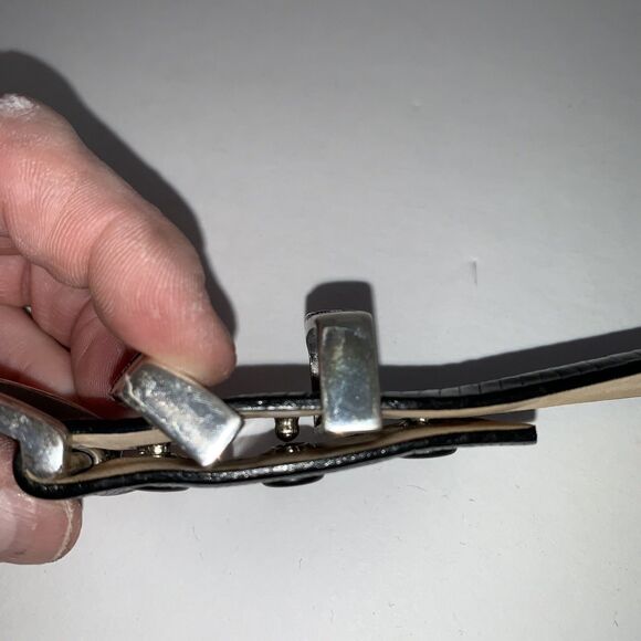 Golf Men's 34 Genuine Black Italian Calfskin Leather Lizard Embossed - Picture 6 of 6